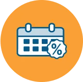 Icon calendar discount