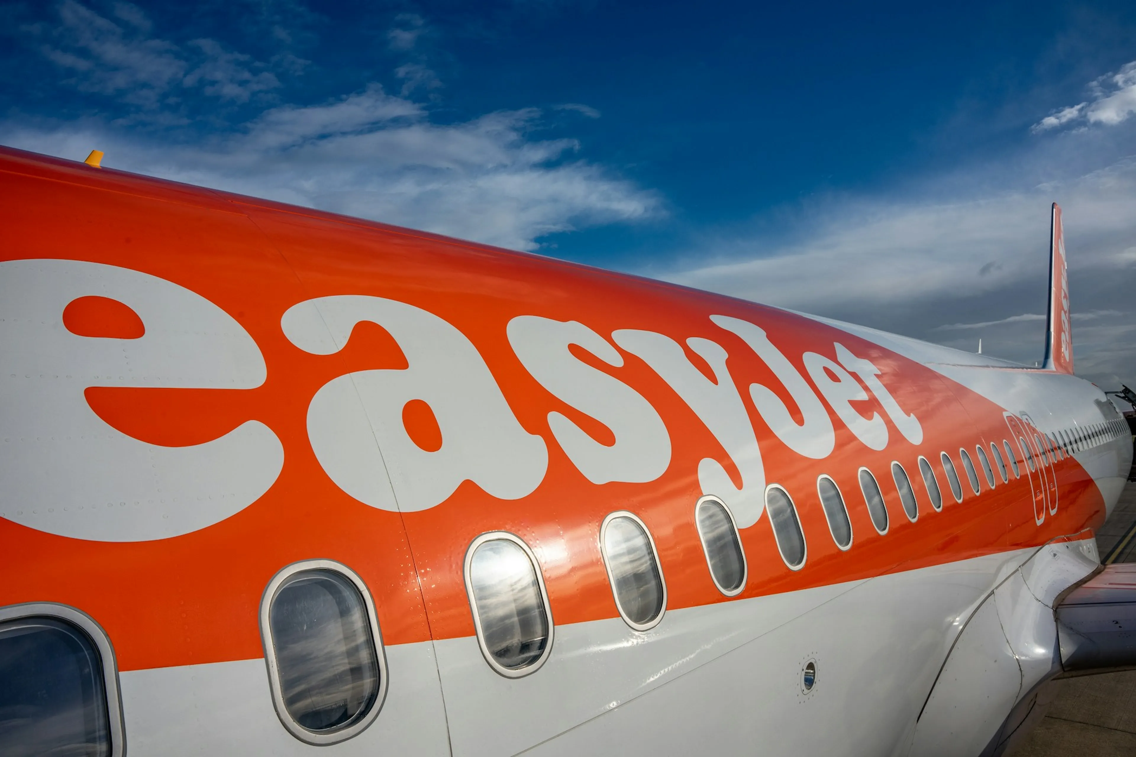easyjet logo on aeroplane