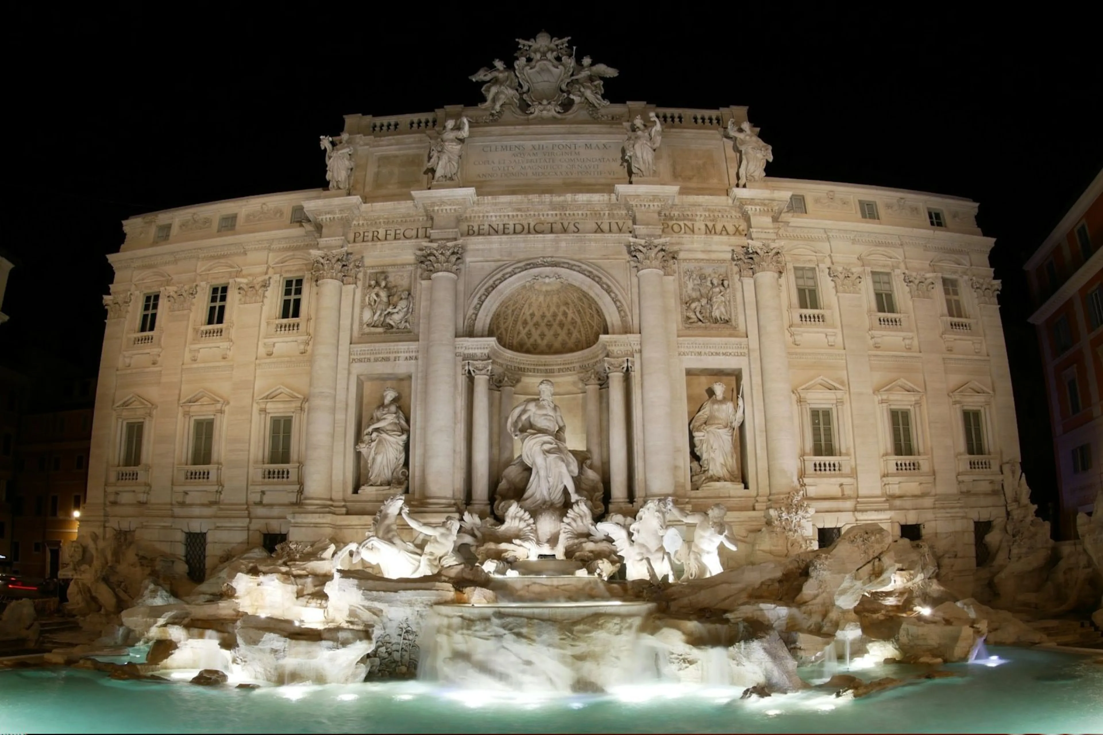 The Trevi Fountain at night