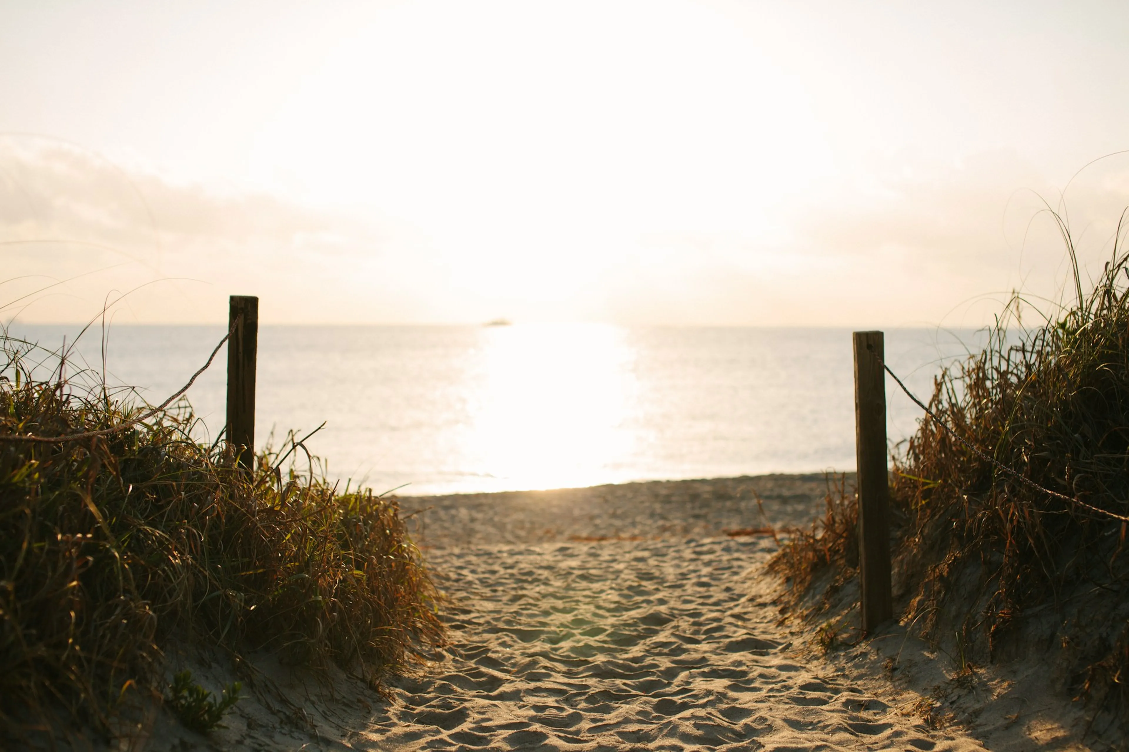 A quiet beach at sunset
