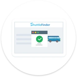 Icon with bus and ticket order