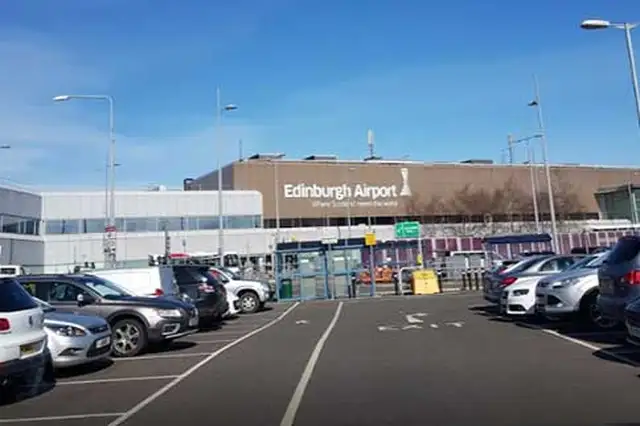 Edinburgh Airport Terminal Surface car park with terminal building in view