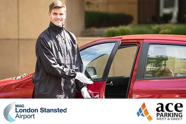 Stansted Airport ACE Parking Meet and Greet valet ready to park red car