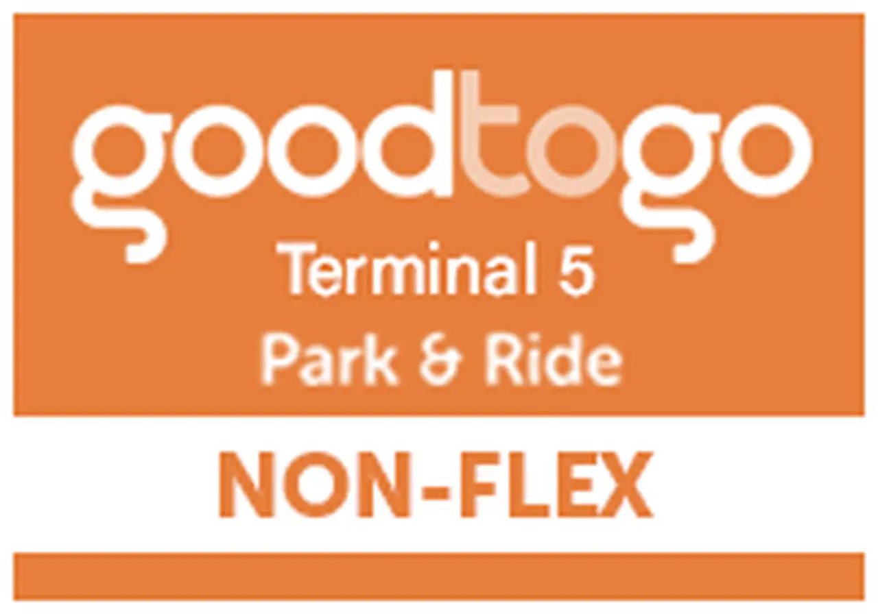 Orange Good to Go logo for the Park and Ride car park with non-flex banner