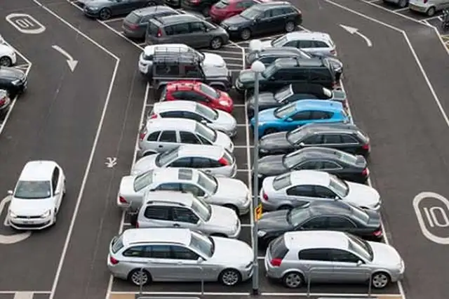 Edinburgh Airport Long stay car park birdseye view of car parking bays