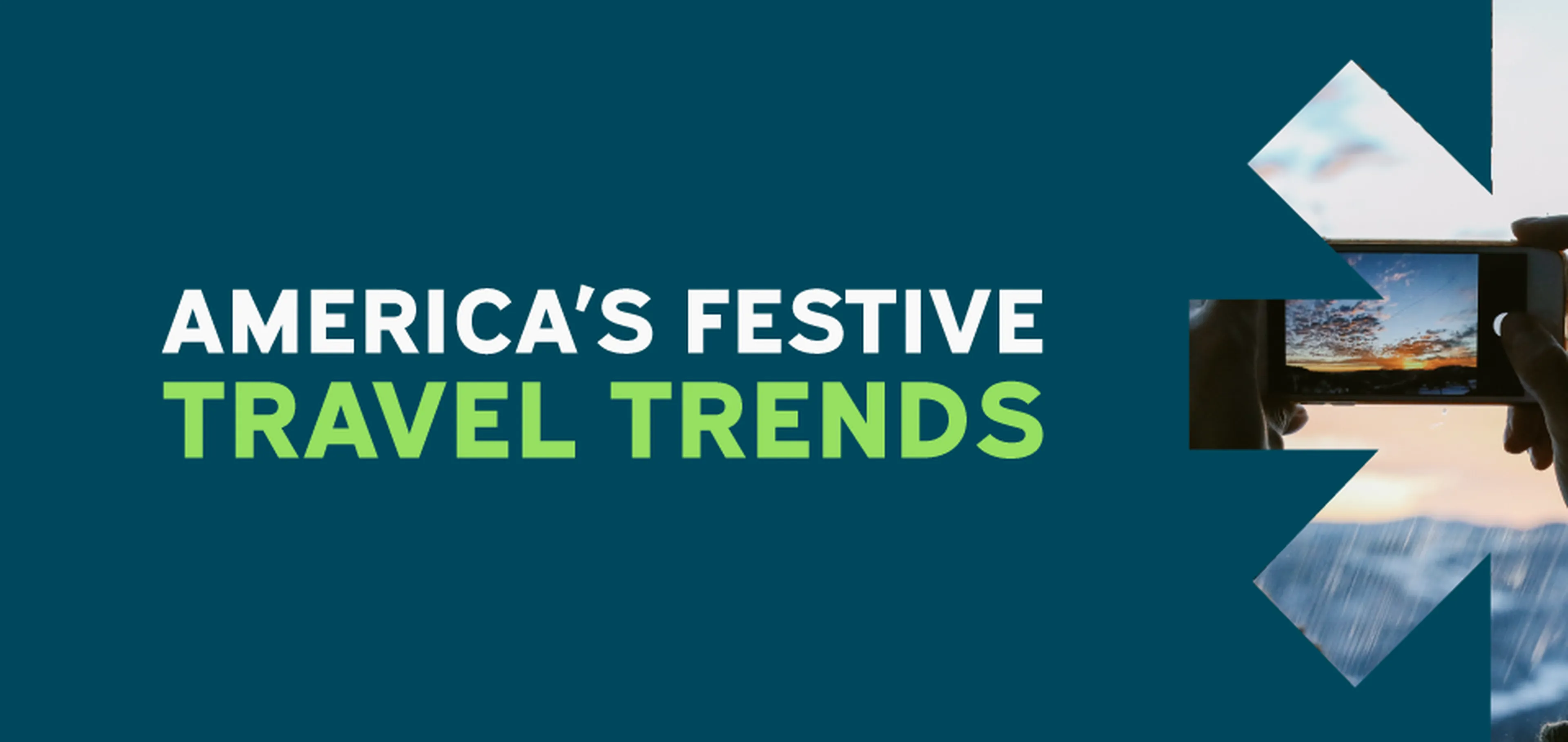Image with America's Festive Travel Trends Header with AirportParkingReservations cutout logo