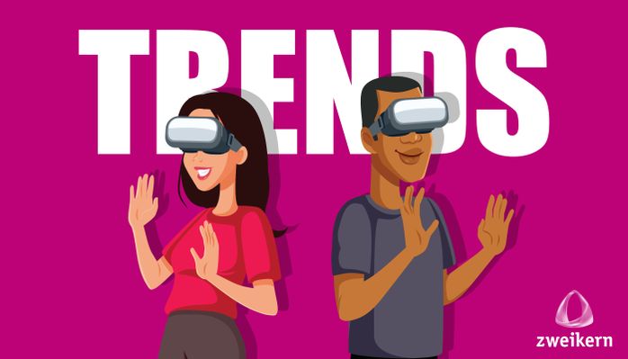 Zwei Personen tragen VR Brille