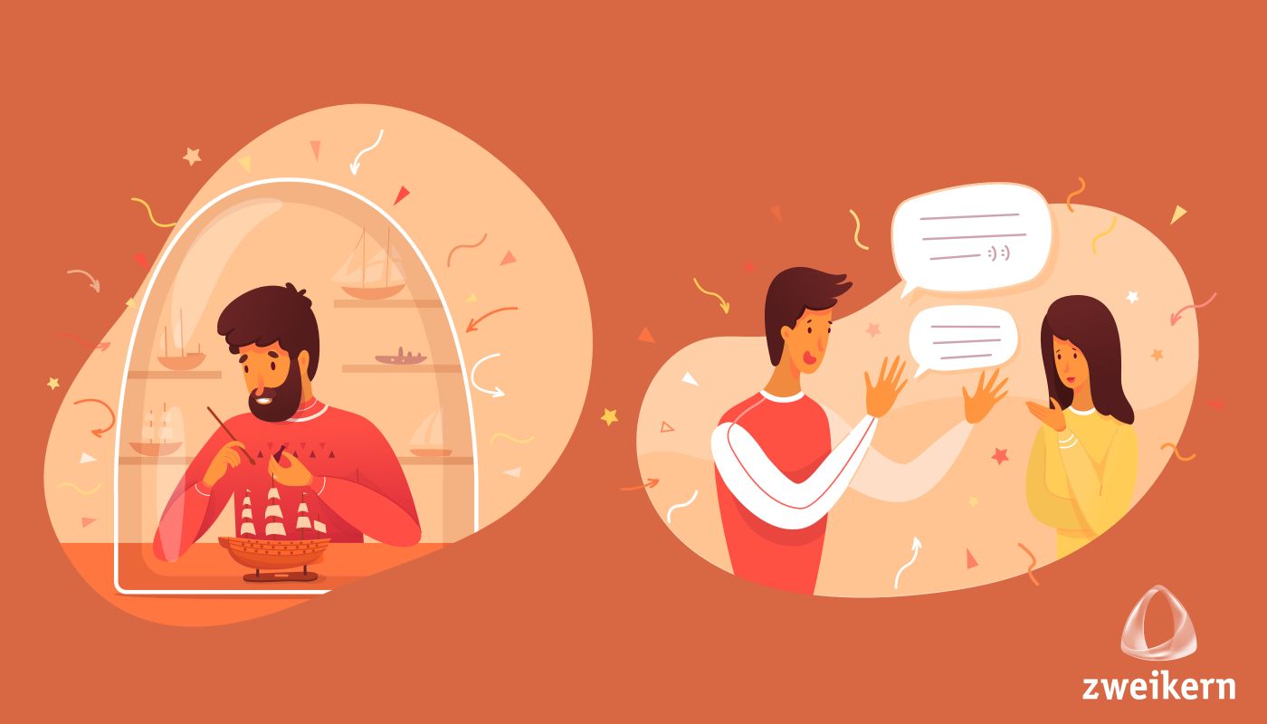 Introvertierte und extrovertierte Personen