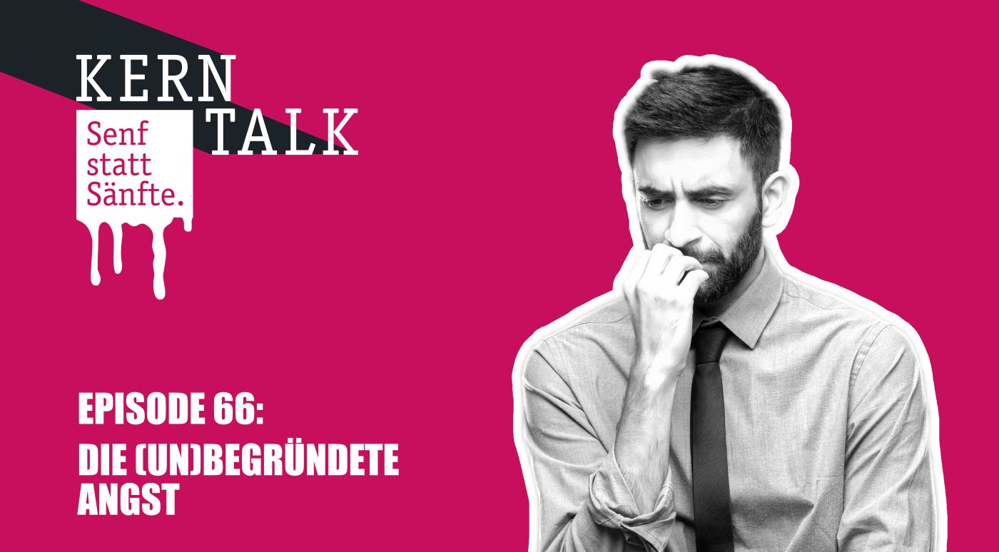 Ängstlicher Mann stützt Kopf auf Faust