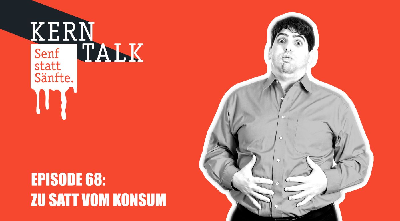 Mann greift sich den Bauch und ist satt