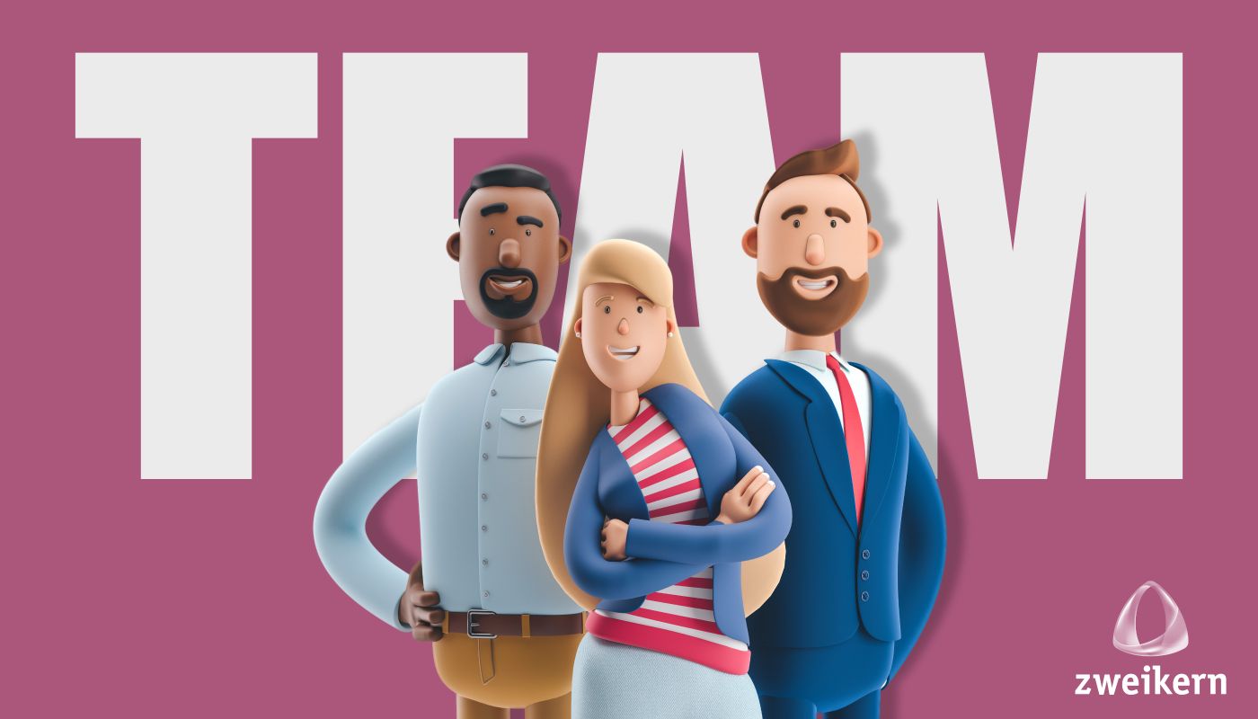 Team steht Schulter an Schulter