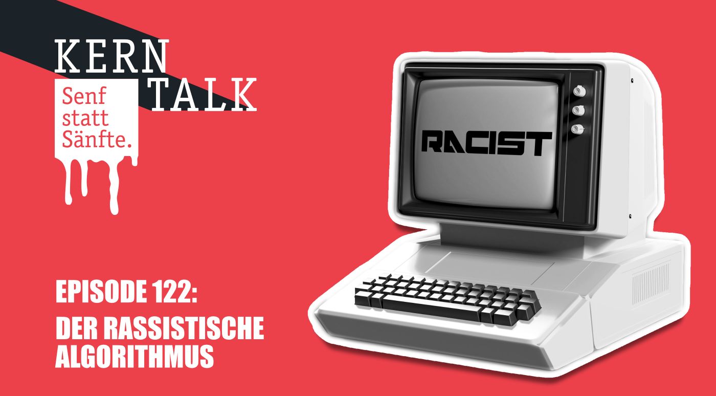 Alter Computer zeigt das Wort "Rassist"