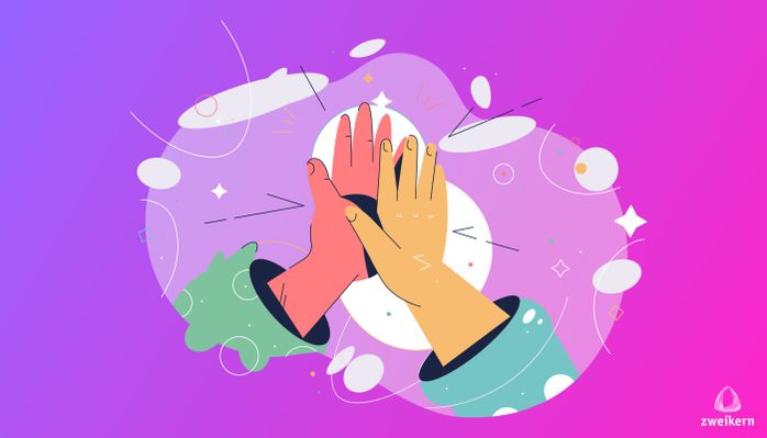 Zwei Hände geben sich High Five - Followership