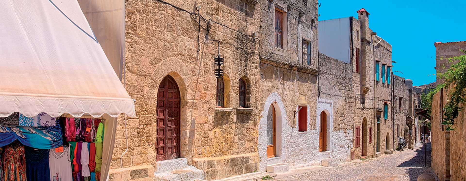 Street in the Rhodes old Town, Rhodes Dodecanese Islands, Greece, Europe