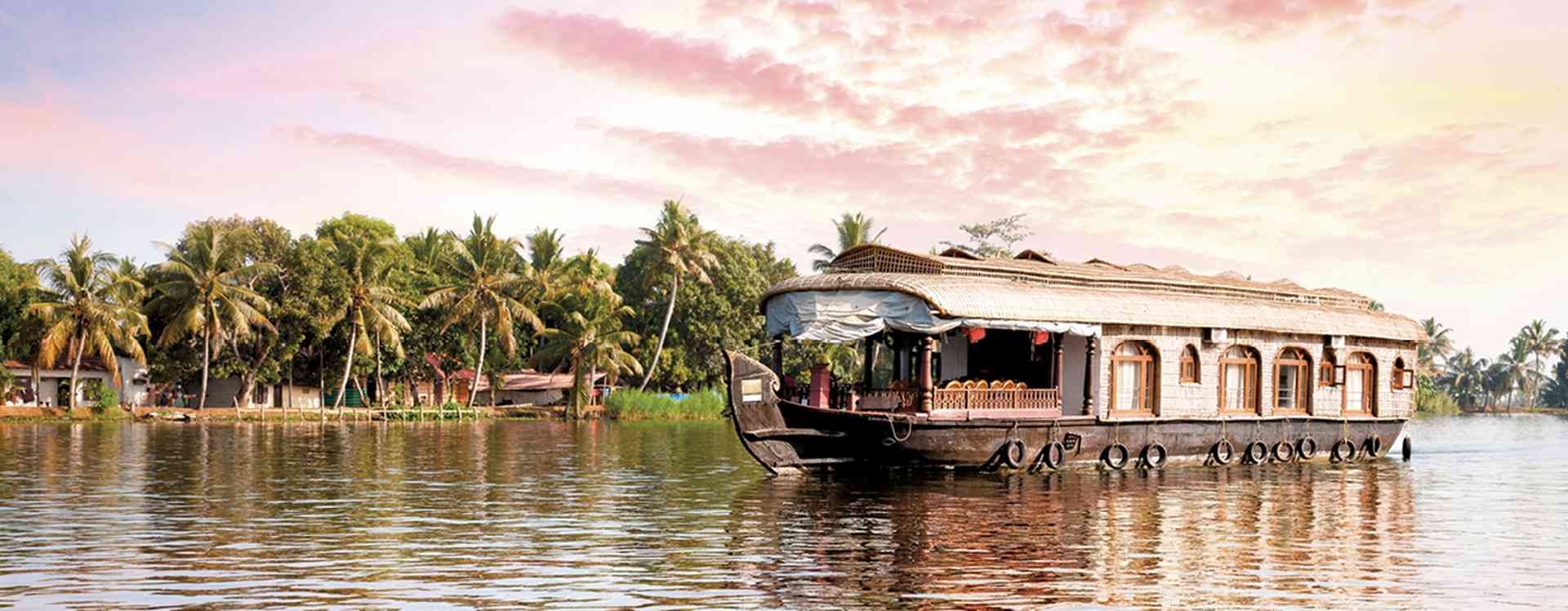 House boat in backwaters in alappuzha, Kerala