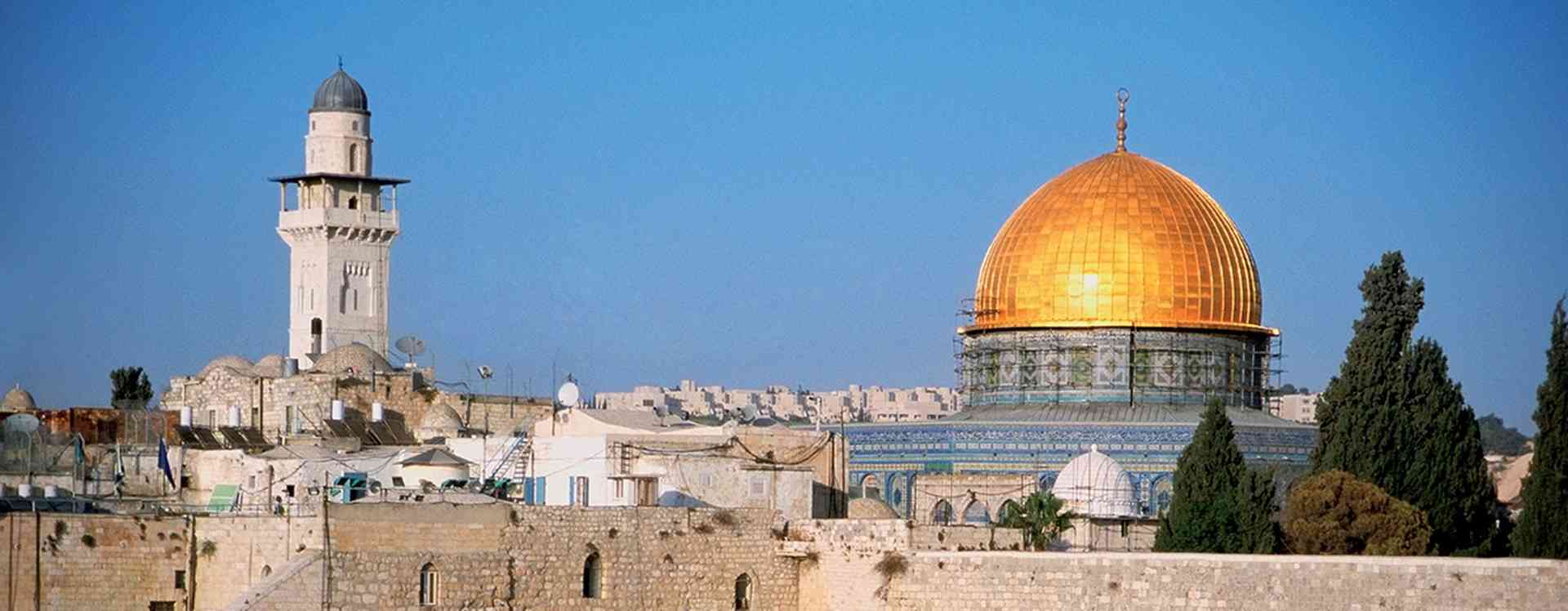 City view of Jerusalem, Israel, with Dome of the Rock in the foreground