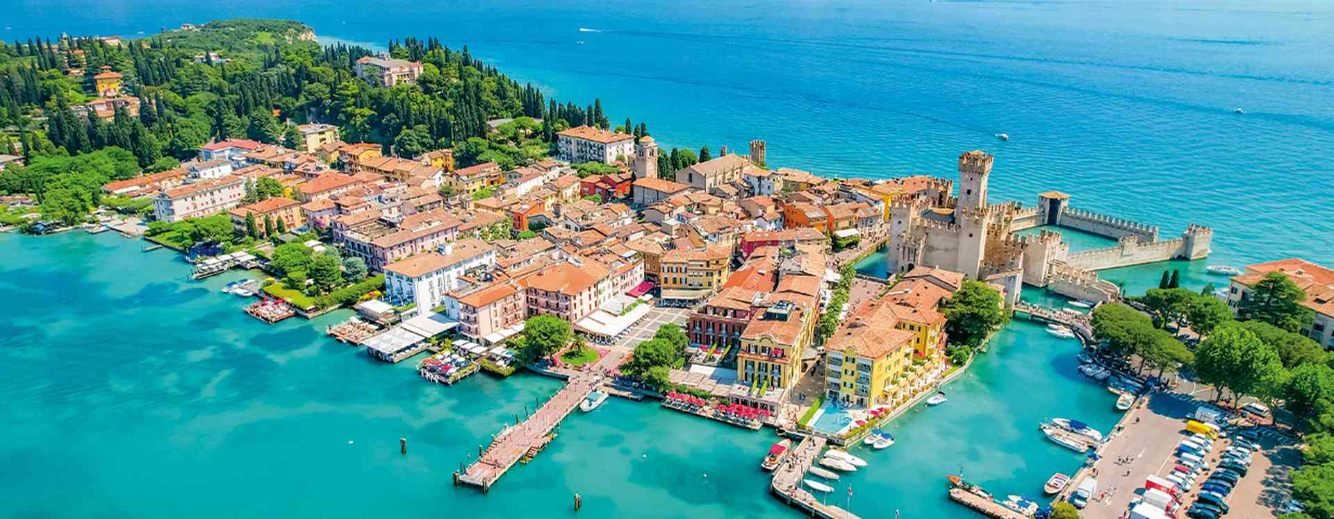 Rocca Scaligera Castle in Sirmione Lake Garda, Italy