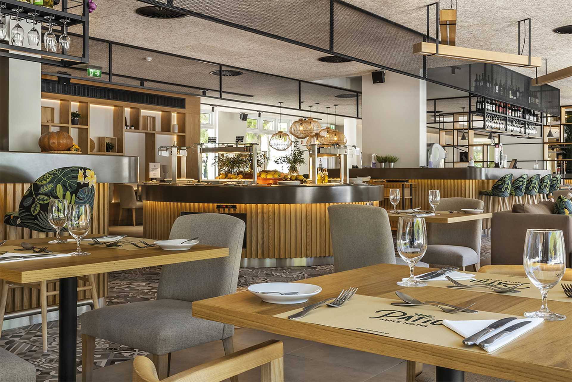 The hotel’s buffet restaurant