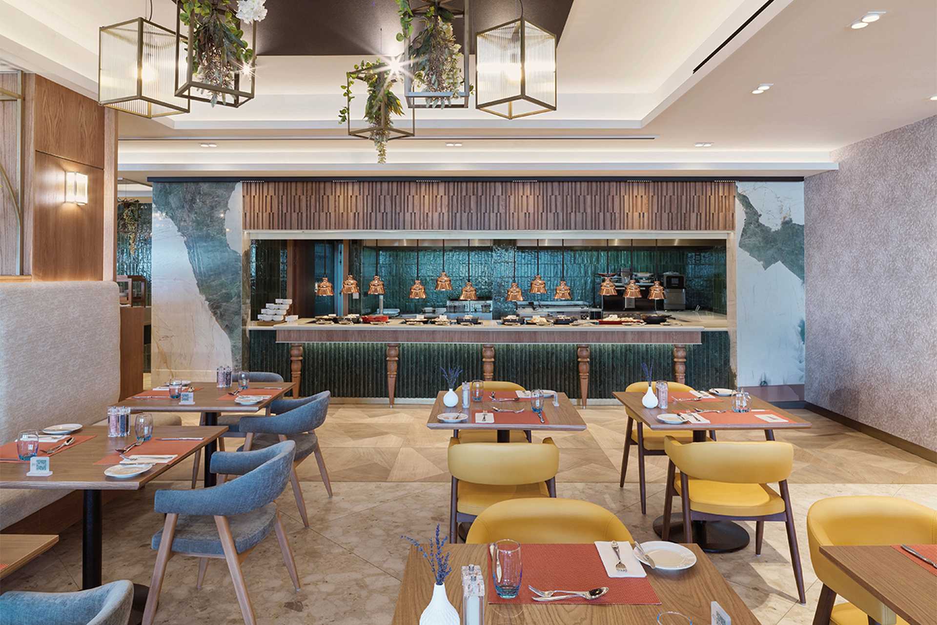 Cafe Royal, one of two buffet restaurants, Alexander the Great, Cyprus