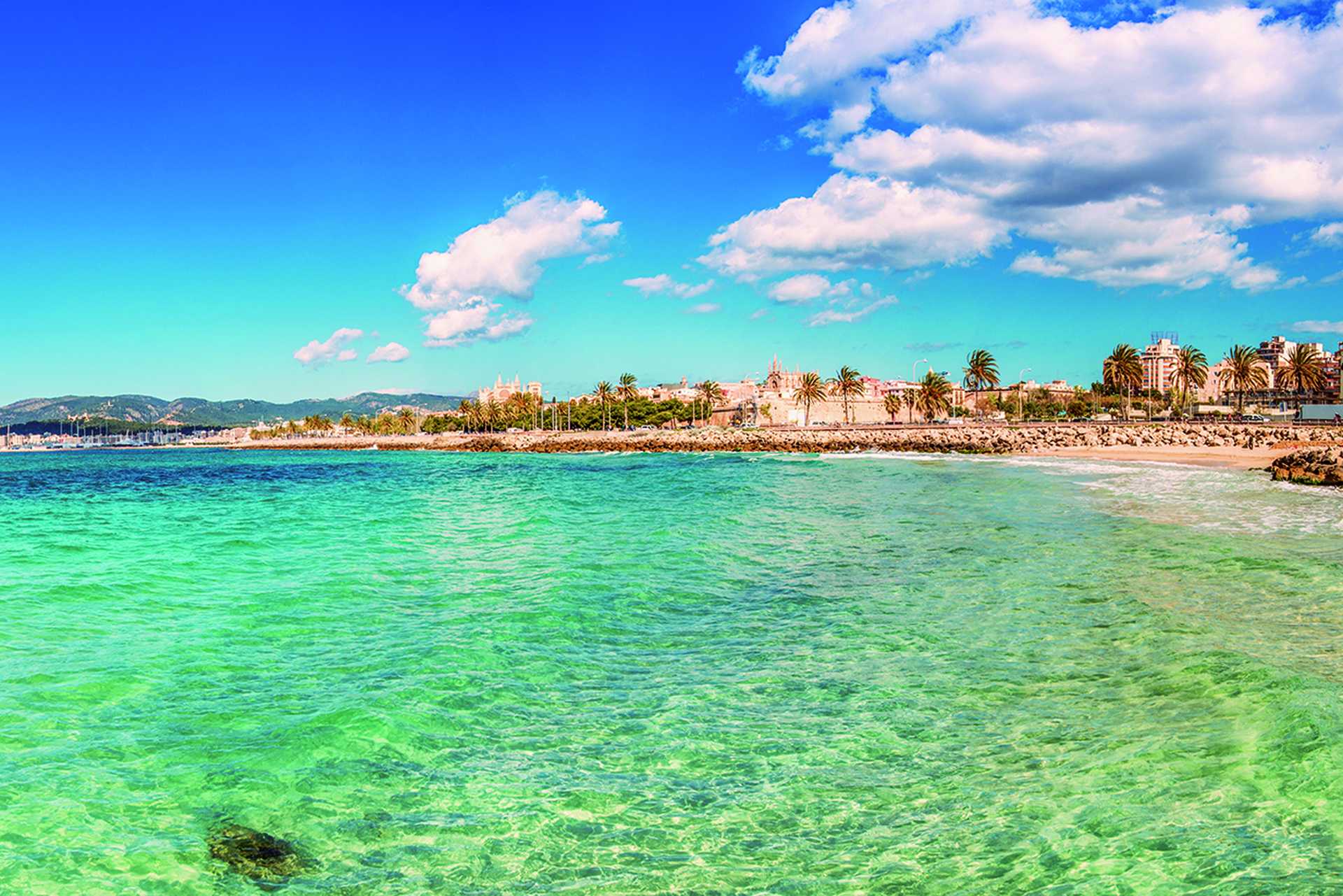 The coastline at Playa de Palma