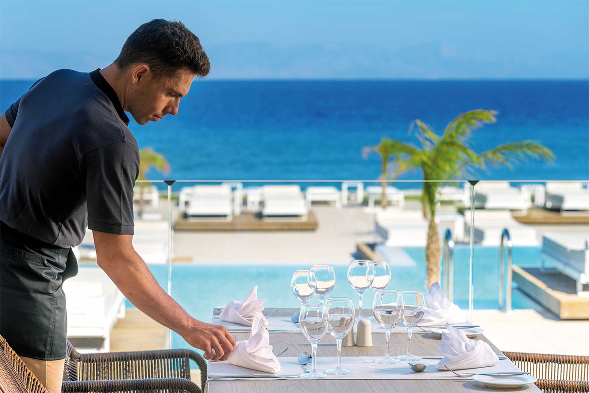 Dine with sea views - Sun Beach Resort, Ialyssos, Rhodes, Greece