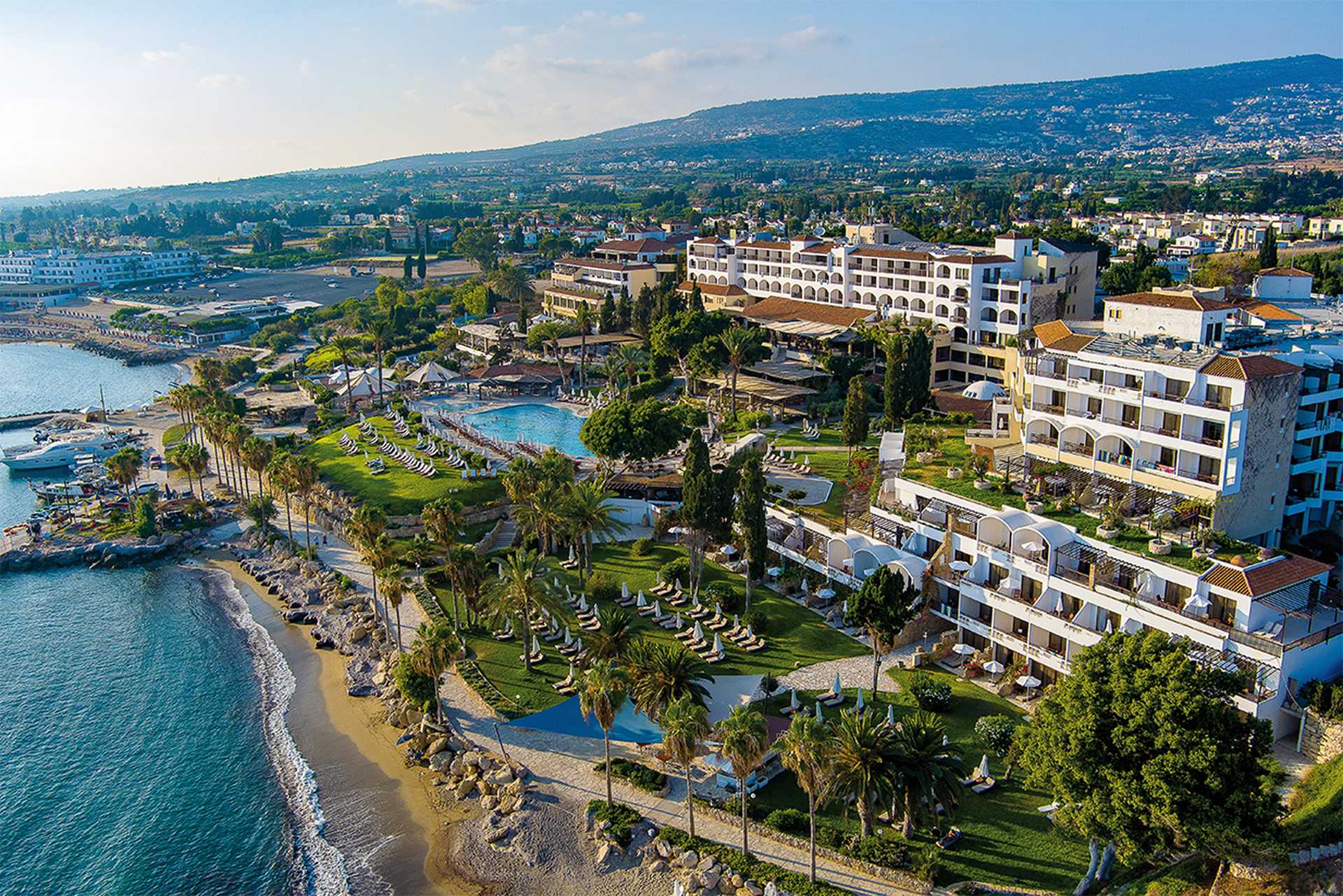 The hotel enjoys a seafront setting