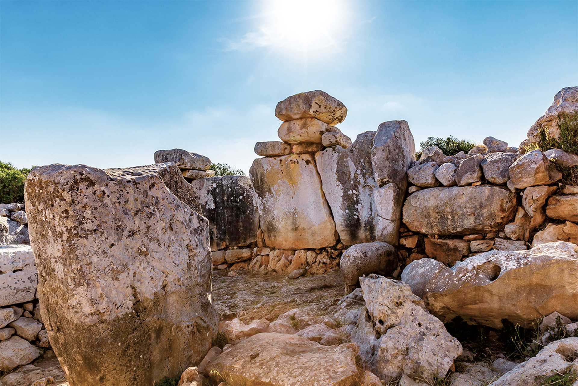 Torre d'en Galmes, Talayotic settlement, megalithic building, 1400 BC excavation site, Menorca, Balearic Islands