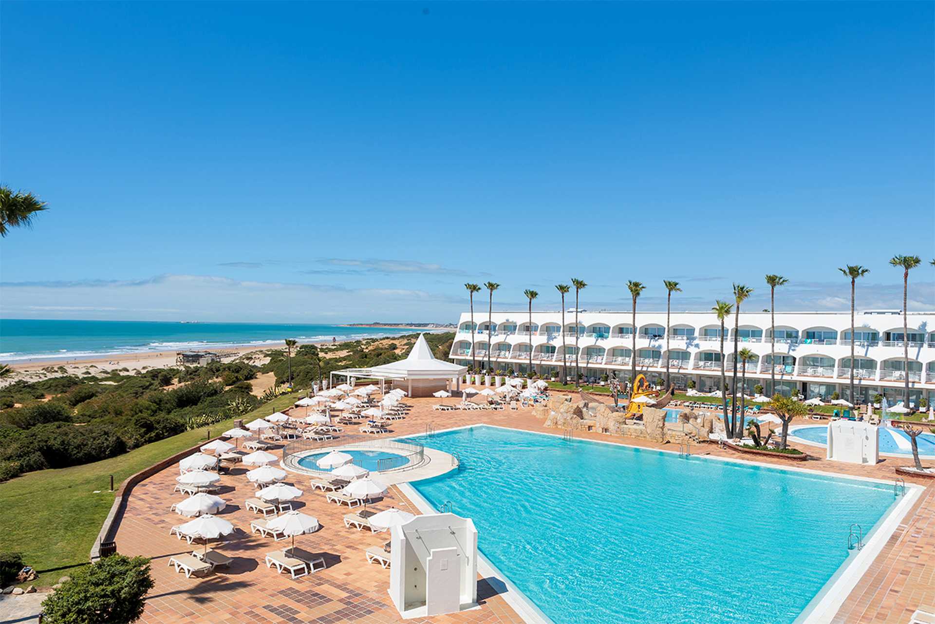 Outdoor swimming pool and beach
