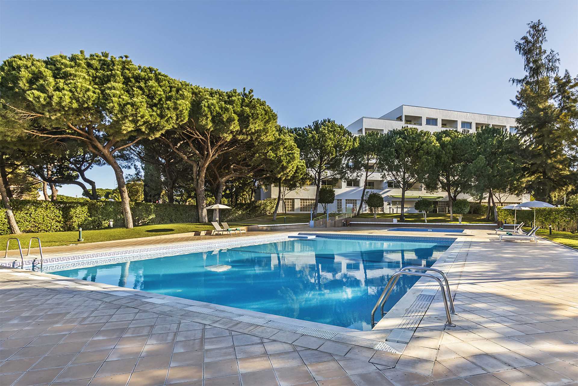 One of two outdoor swimming pools
