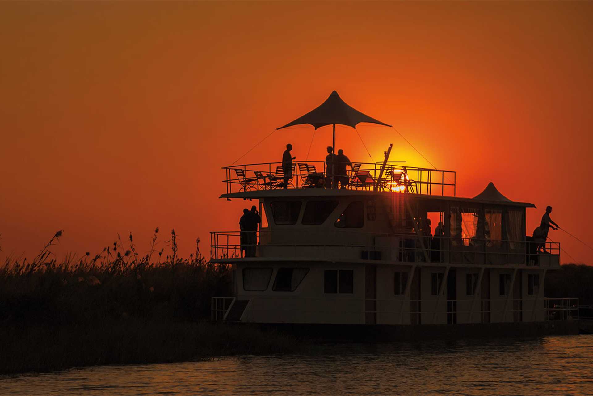 cruising on the okavango river