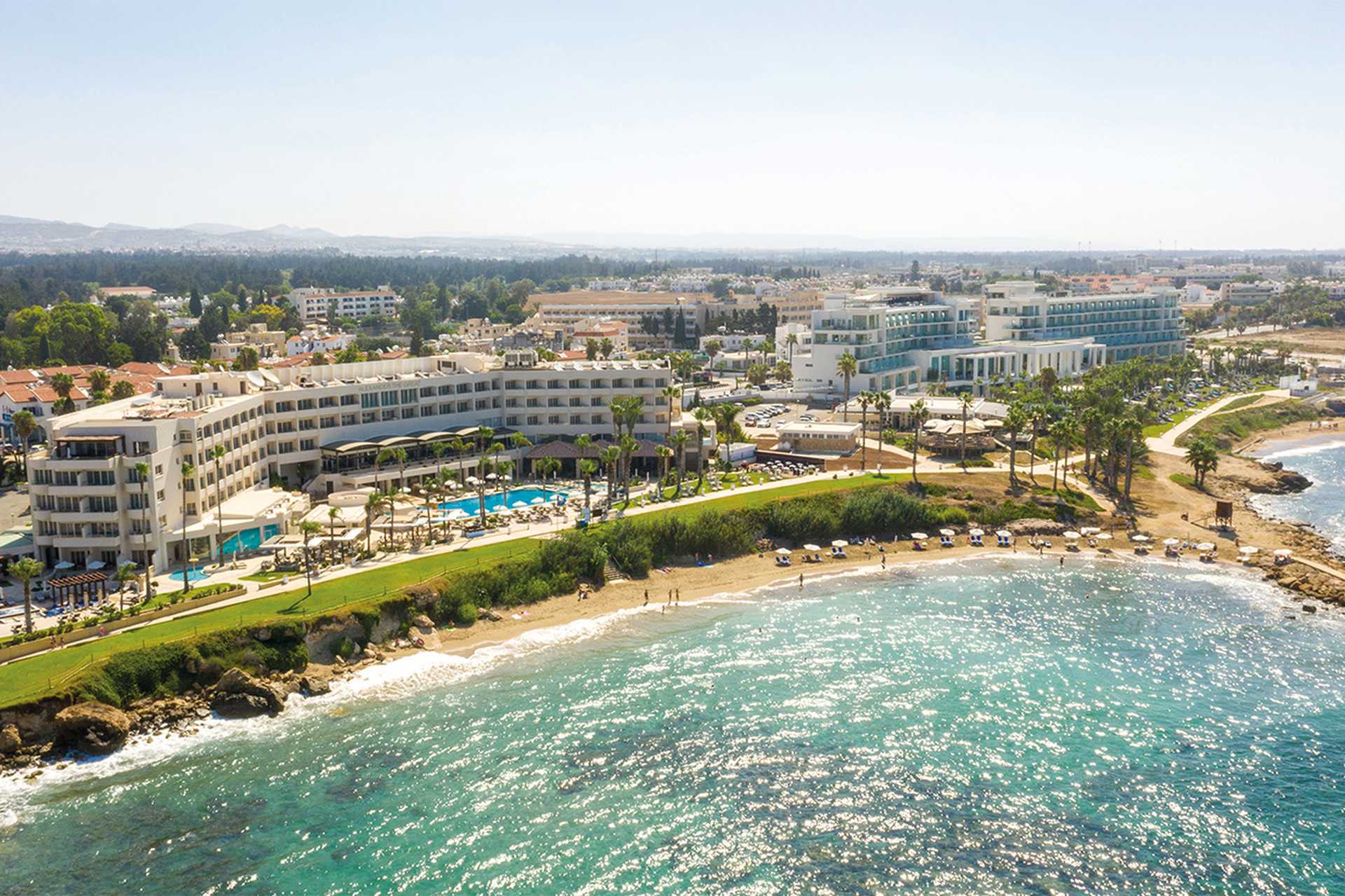 The hotel overlooks the Mediterranean Sea, Alexander the Great, Cyprus