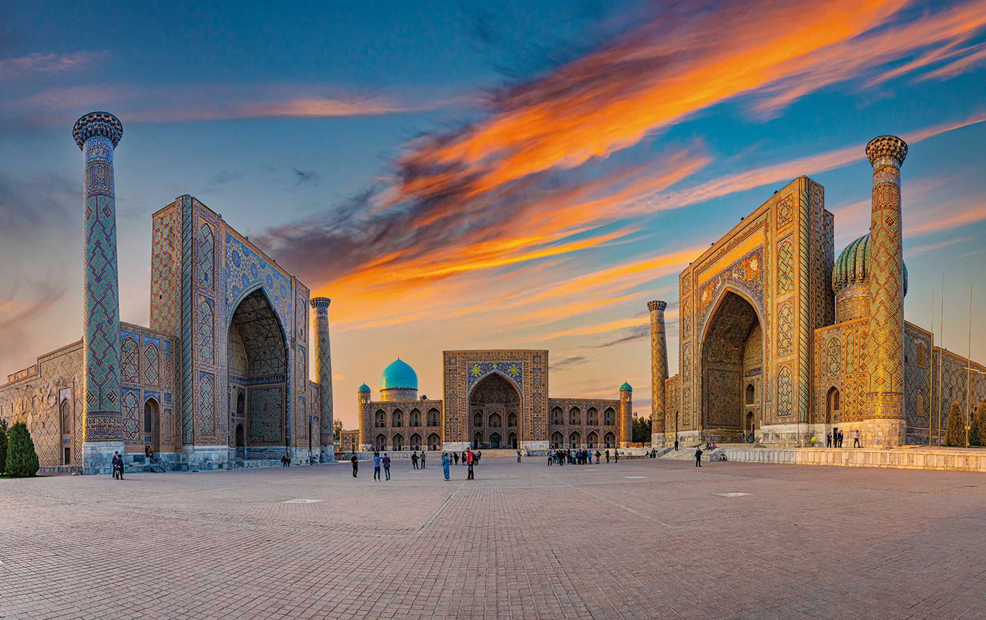 Registan, an old public square in the heart of the ancient city of Samarkand, Uzbekistan.