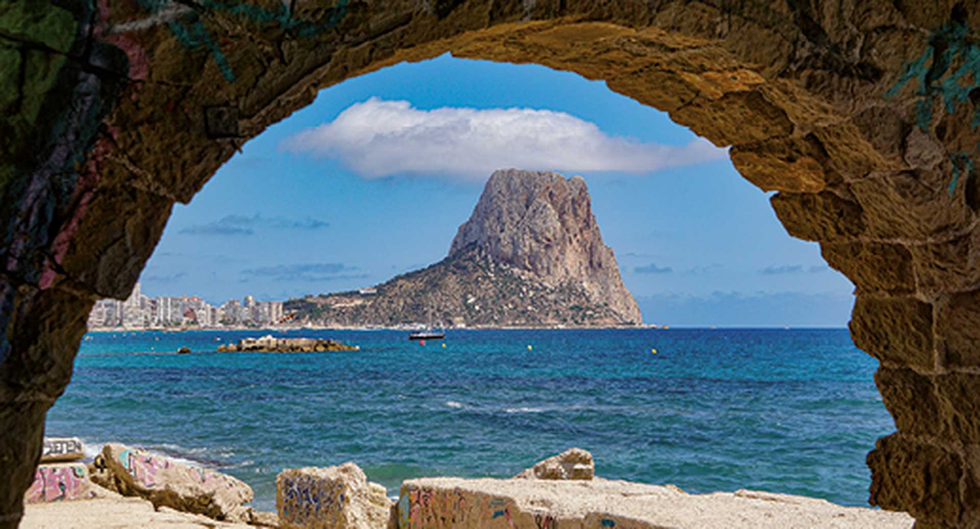 Beach of Calpe, Spain, Costa Blanca - beautiful views of Ifach rock