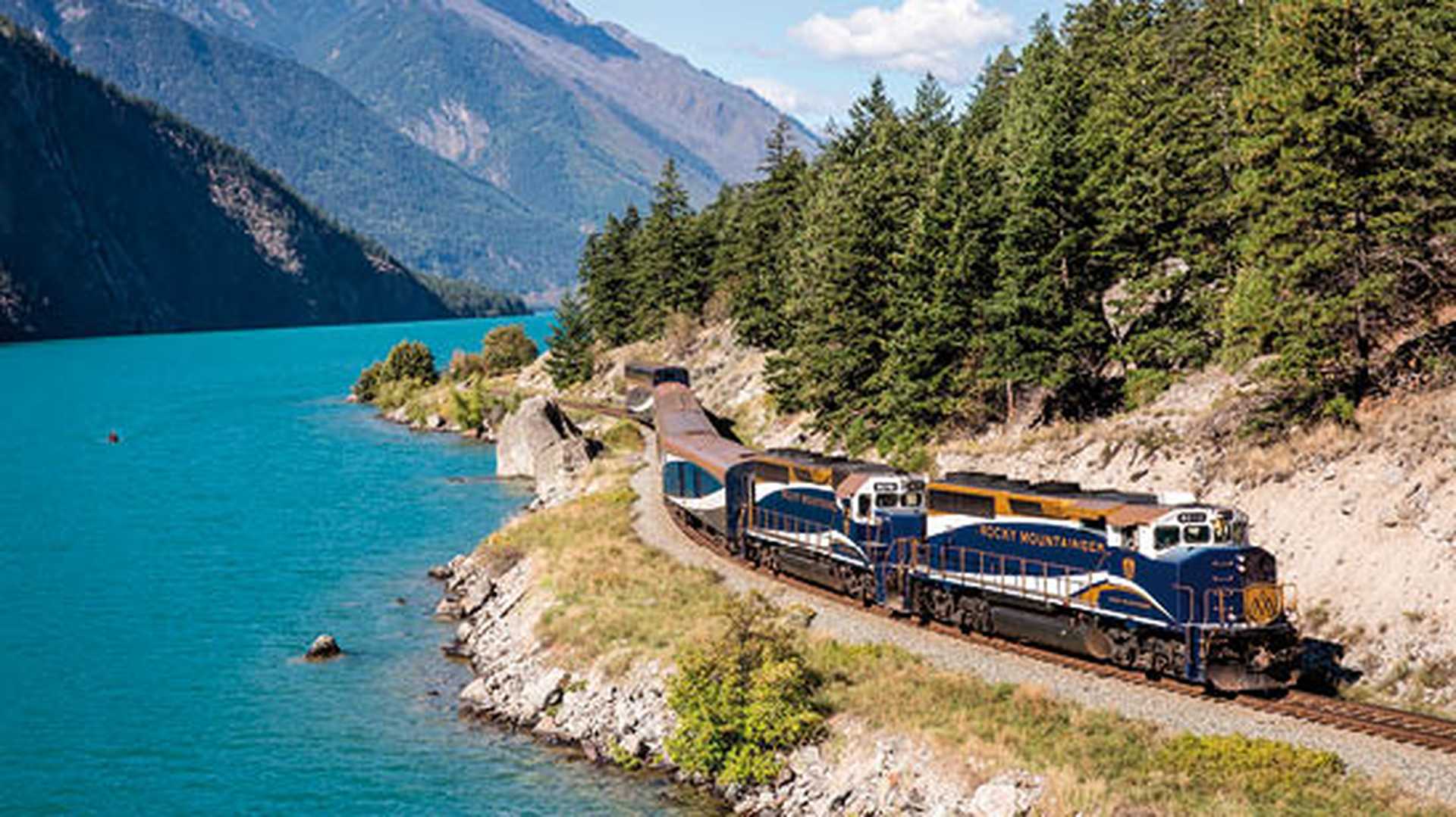Rocky Mountaineer along the coast in Canada
