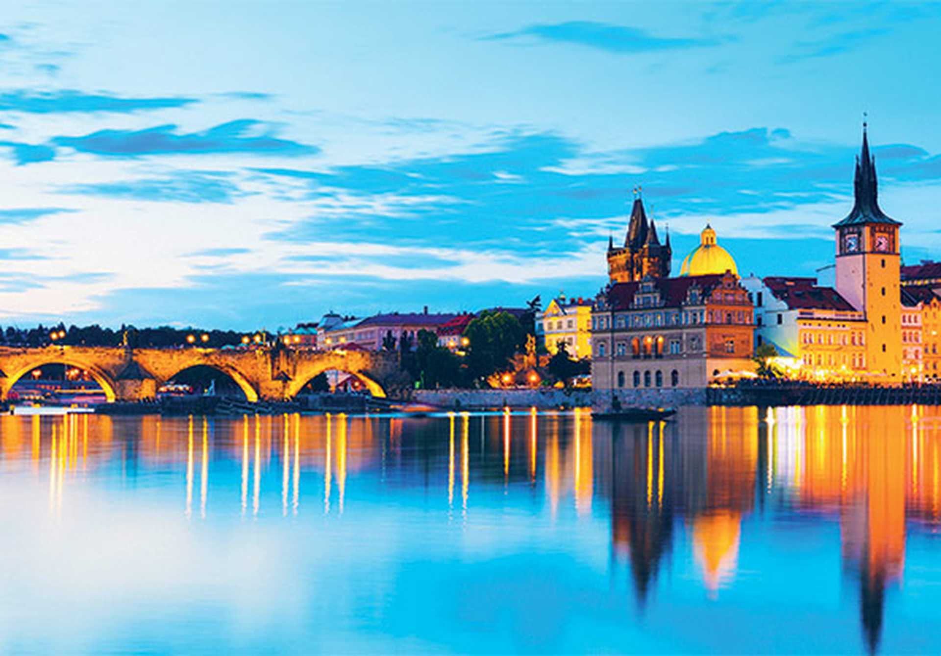 Vltava River at dusk