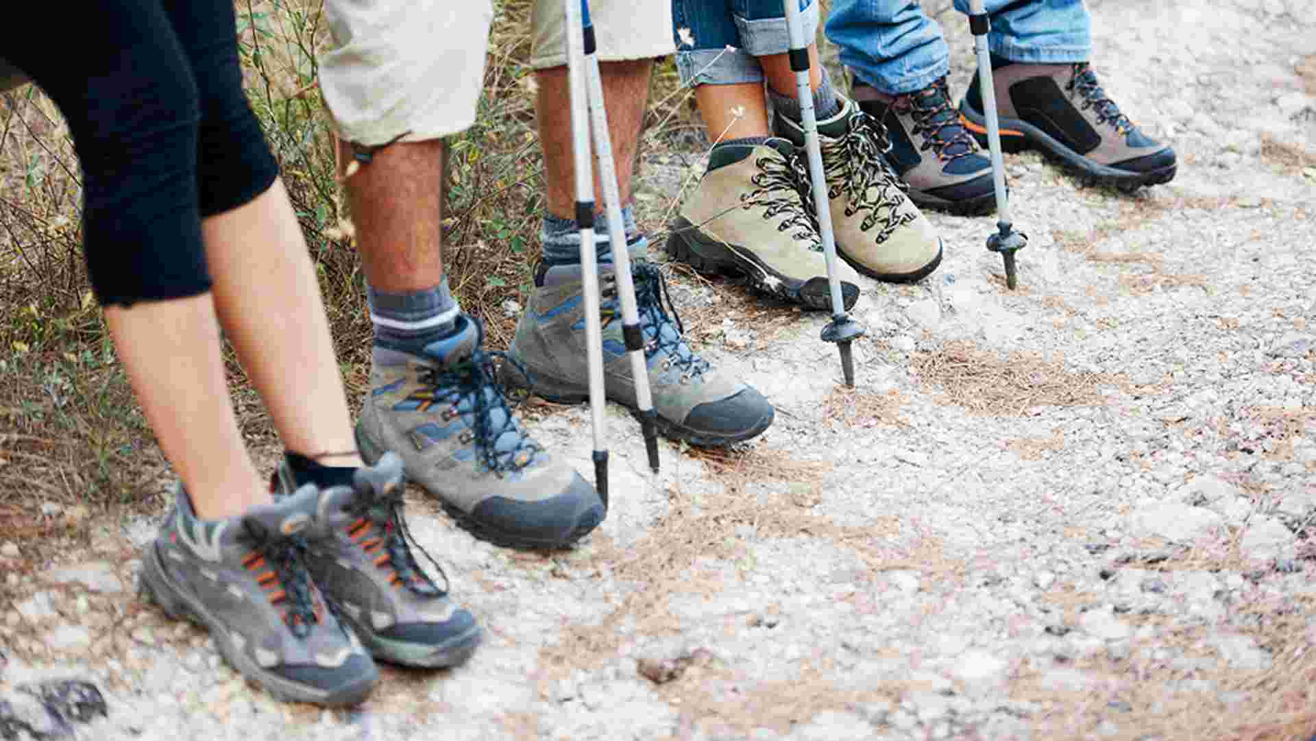 Hikers, landscape exterior people boots group walking