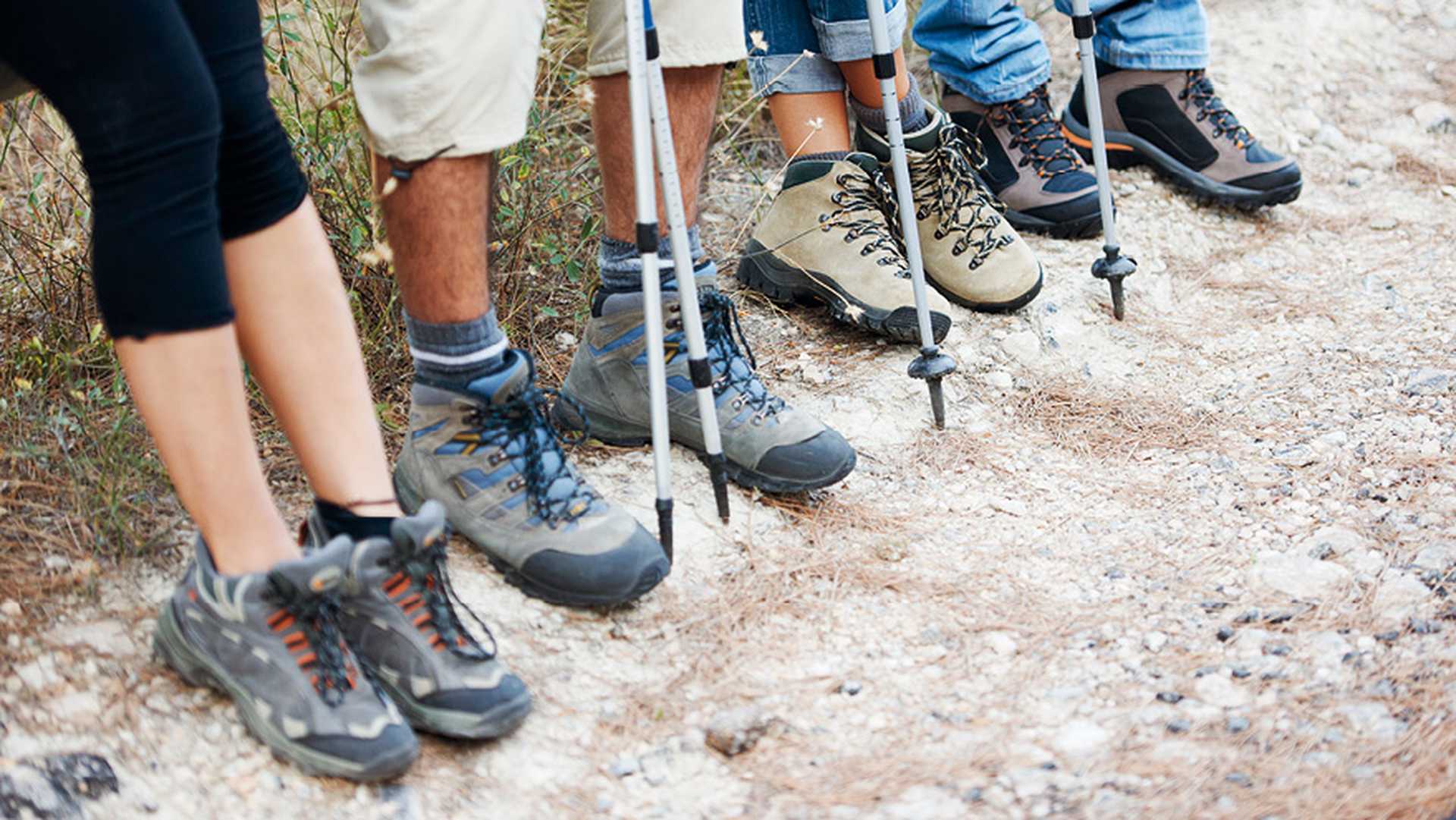 Hikers, landscape exterior people boots group walking