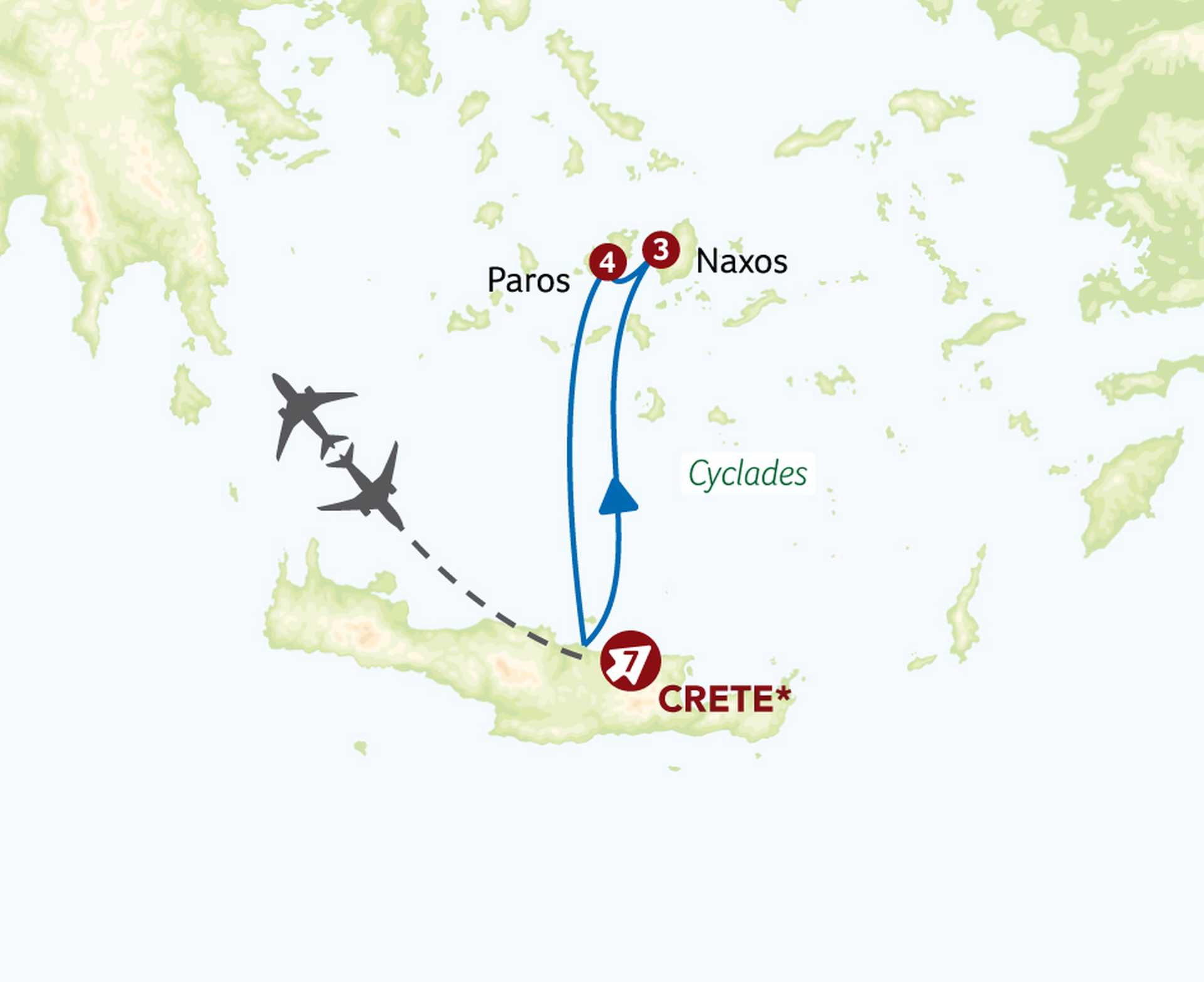 Greek Island Hopping Map