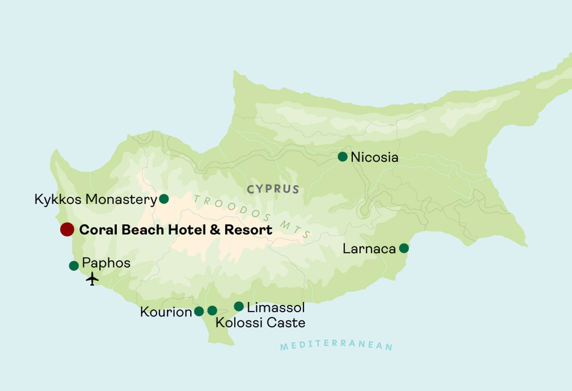 HSPCB - Coral Beach Hotel & Resort map