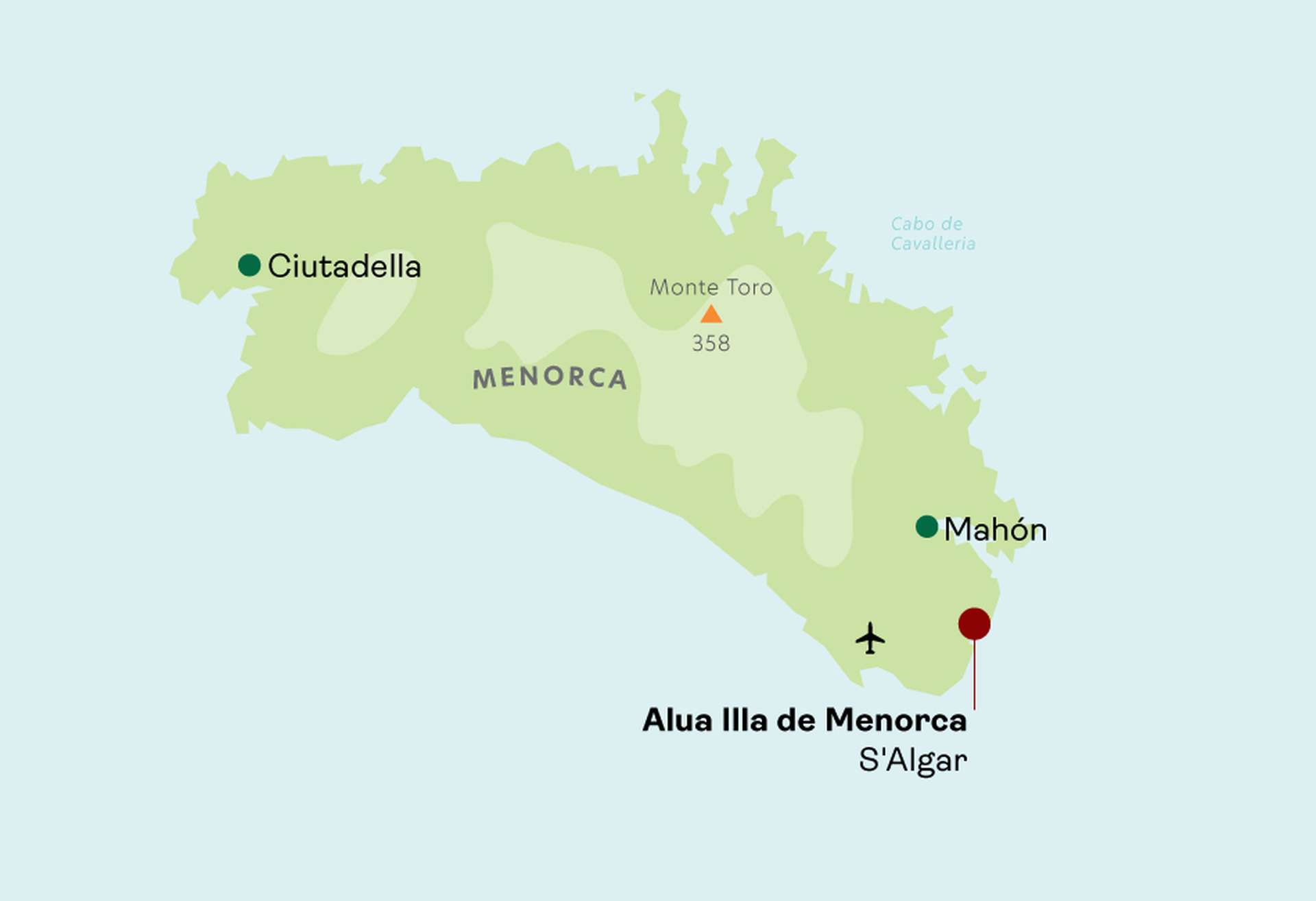 Alua illa de Menorca map