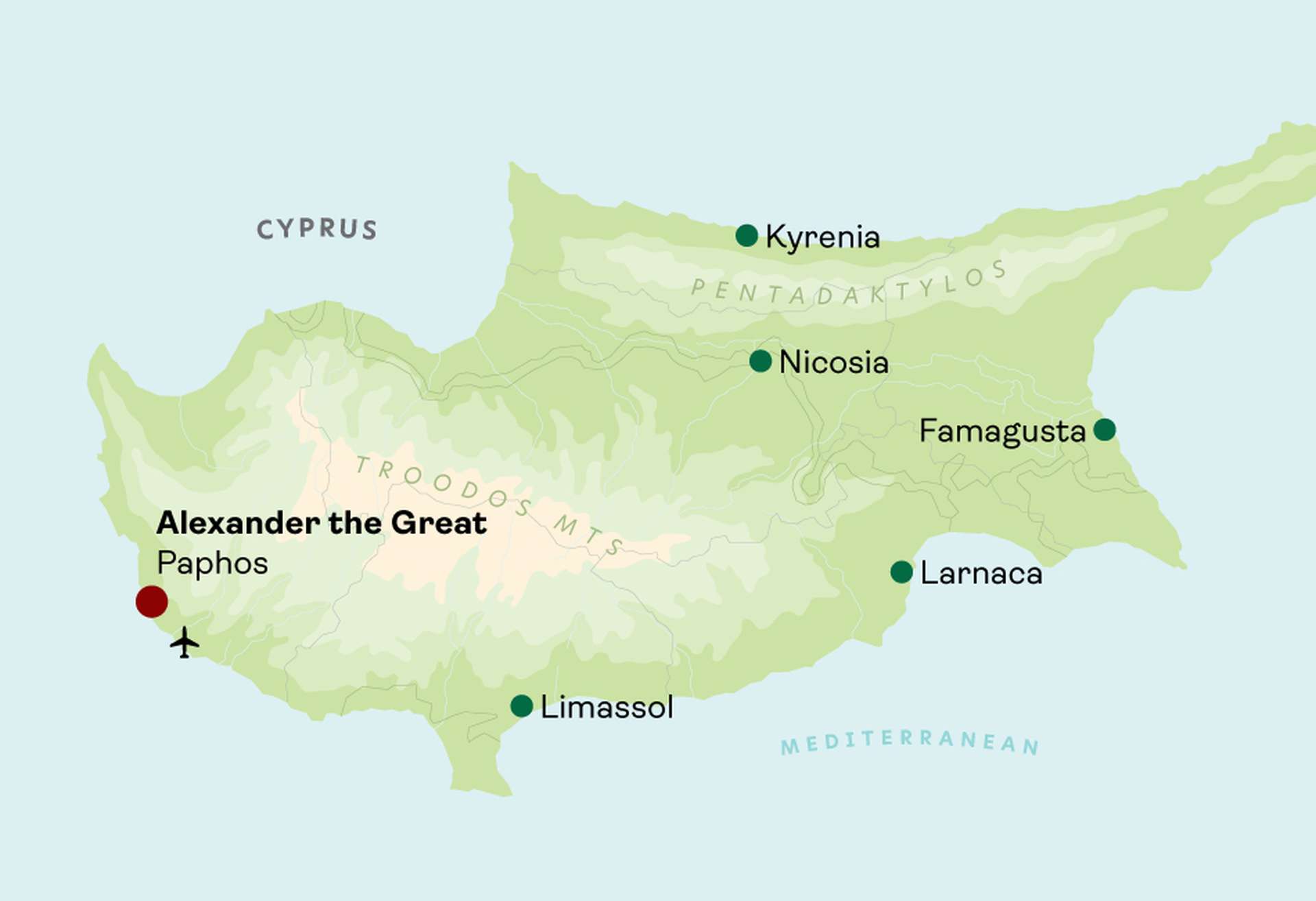 Alecander the Great Hotel Map