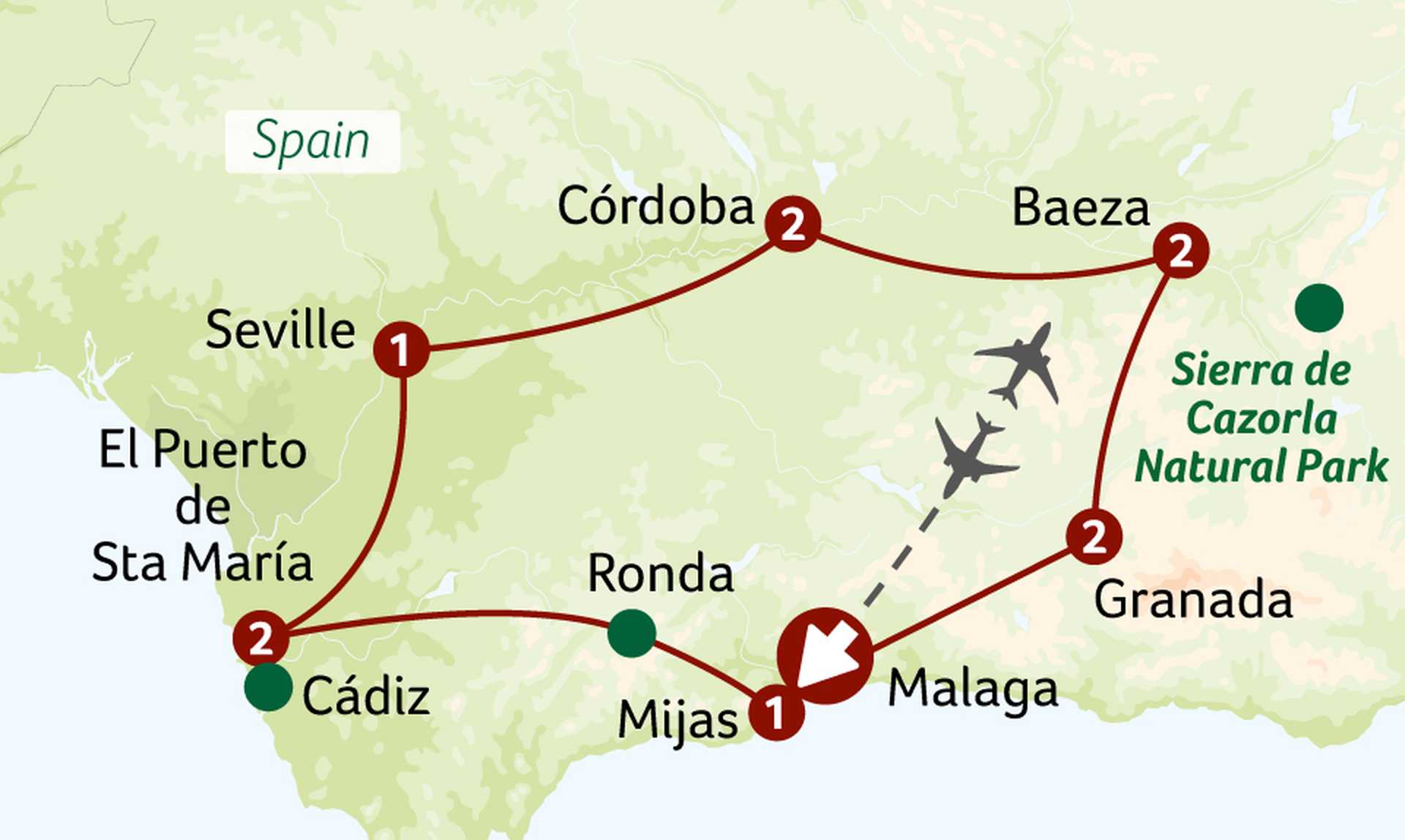 Treasures of Moorish  Spain: map