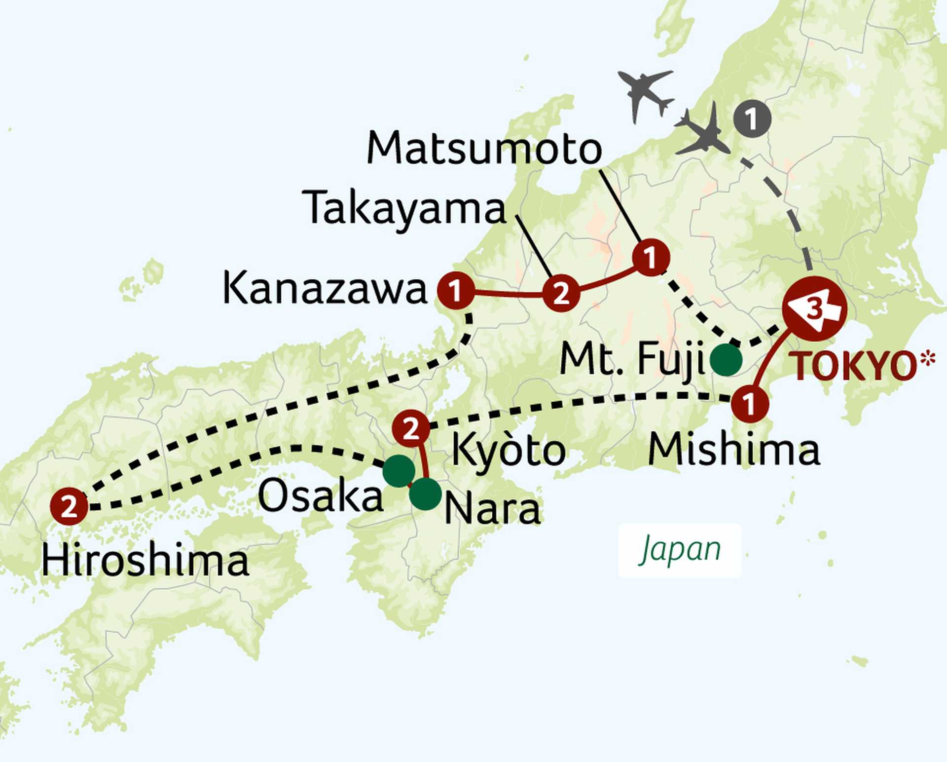 Japan: Land of the Rising Sun Map