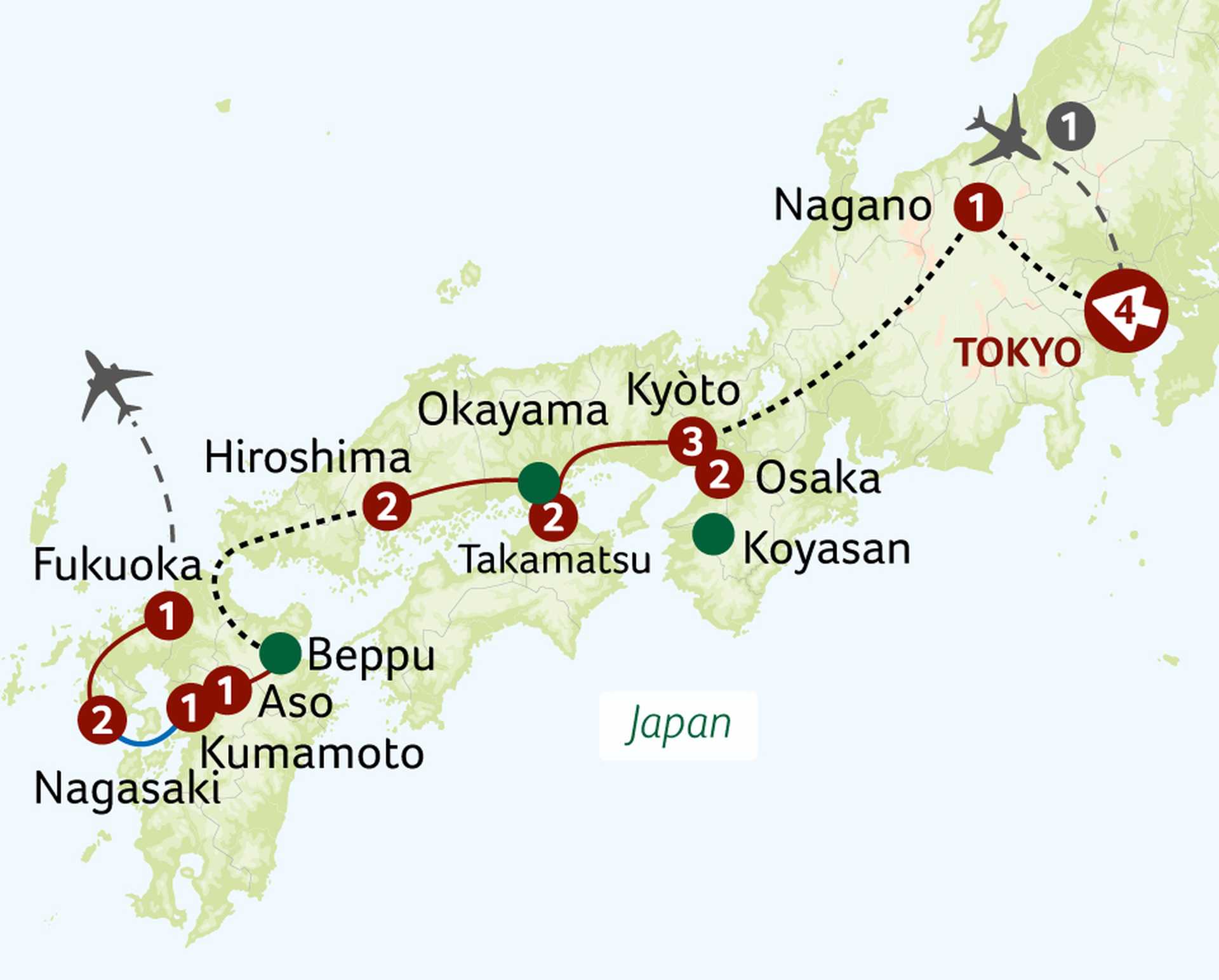 Wonders of Japan Map