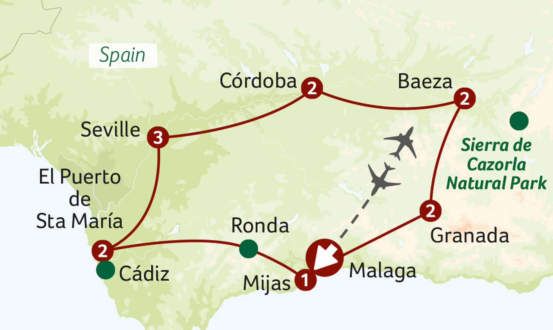 Treasures of Moorish  Spain: map