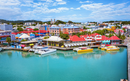 Aerial view of Redcliffe Quay and St. Johns, capital city of Antigua and Barbuda island, Caribbean Sea
