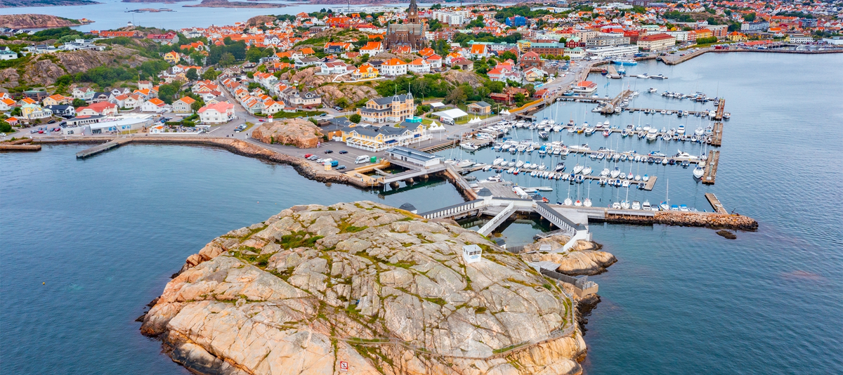Panorama view of Swedish town Lysekil.