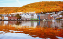 Bergen, autumn view on Bruges, Norway