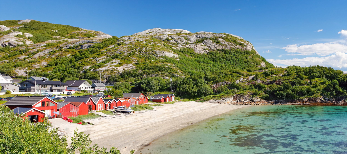 The beach Kvalvika near Bodo, Norway