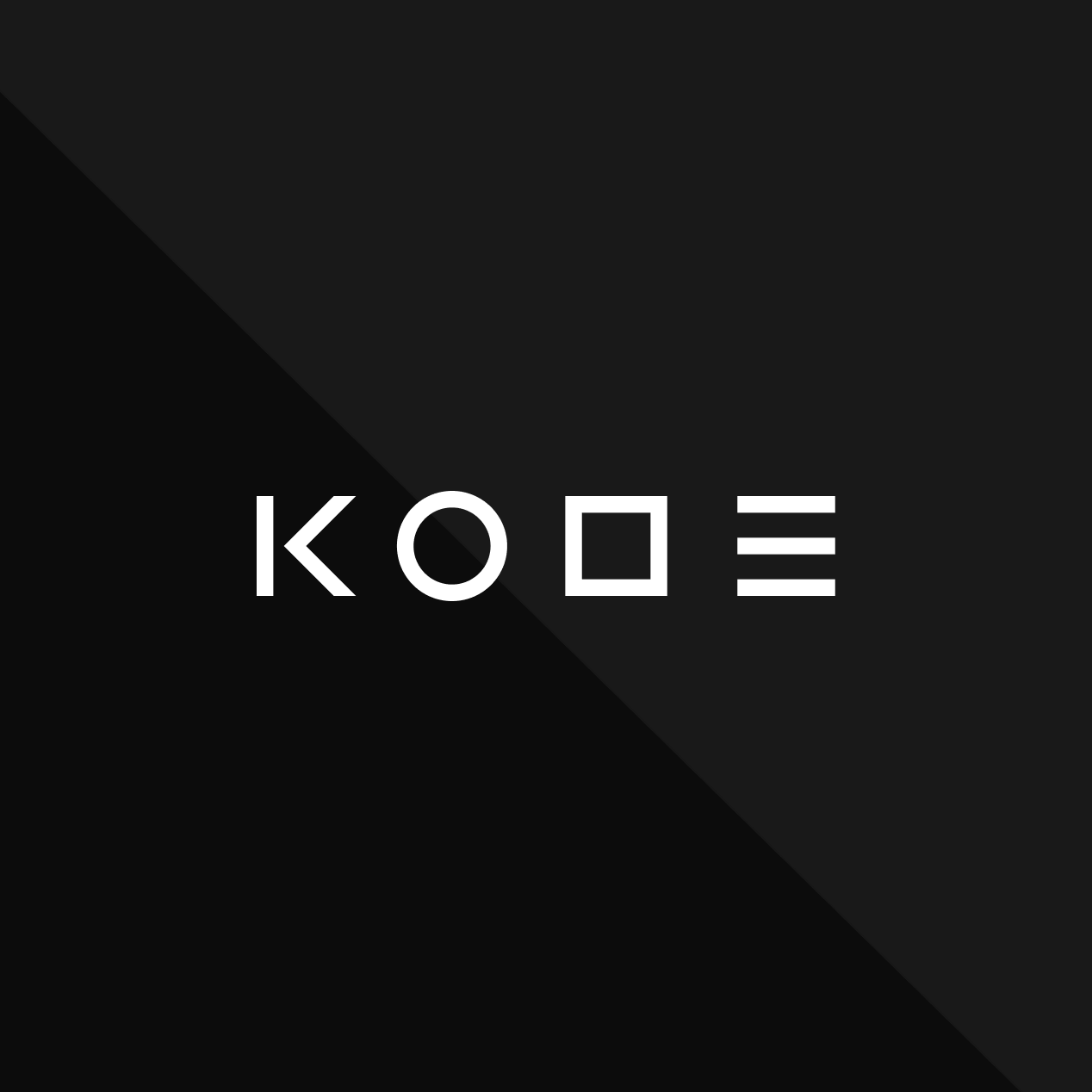A black background featuring the word "kode" in white uppercase letters.